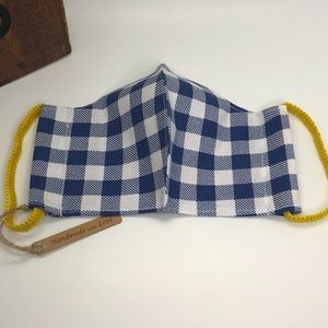 REUSABLE Blue Checkered 100% Cotton Face Mask~NEW!